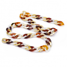 Łańcuszek Akrylowy Ręcznie Robiony 29x21x6mm Kolor: Czekoladowy Długość łańcuszka: 1m (13WB23674)