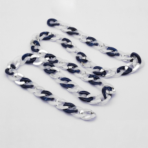 Łańcuszek Akrylowy Ręcznie Robiony 29x21x6mm Kolor: Niebieski Długość łańcuszka: 1m(13WB23676)