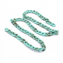 Łańcuszek Akrylowy Niespawany 29x21x6mm Kolor: Turkusowy Długość łańcuszka: 1m (13WB23689)