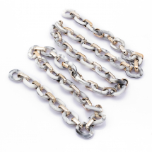 Łańcuszek Akrylowy, Imitacja Kamienia, Ręcznie Robiony, Kolor: Szary, 23.5x17.5x4.5mm, Długość łańcuszka: 1m (13WB23696)