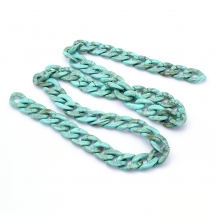 Łańcuszek Akrylowy Ręcznie Robiony 23.5x16.5x5.5mm Kolor: Turkusowy Długość łańcuszka: 1m (13WB23703)