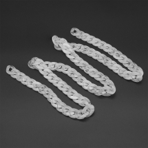 Ланцюг Акрилова ручної роботи, Плетіння Твіст, Імітація натурального Каменя, Колір: Білий, Ланка: 23.5x17x5мм, 1м / нитка, (13WB23713)