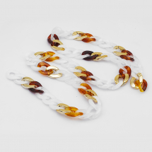 Łańcuszek Akrylowy Ręcznie Robiony 29-29.5x20.5-21x6mm Kolor: Brązowy Długość łańcuszka: 1m (13WB23729)