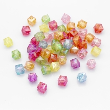 Koraliki Akrylowe Kolor AB, Fasetowane, Mix, 9.5x9.5x9mm, 110sz/50g (13WB23937)