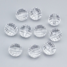 Намистини Акрилові Прозорі, Грановані, Круглі, Колір: Безбарвний, Діаметр: 20мм, Отвір 3мм, (13WB23938)