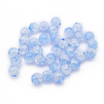 Koraliki Akrylowe Crackle, Przezroczyste, Okrągłe, Chabrowe, 10mm, 45szt/25g (13WB23945)