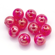 Намистини Акрил "Бите Скло", Прозорі, Круглі, АВ колір, Колір: Рожевий, Розмір: 20мм, Отвір 2.5мм, (13WB23920)