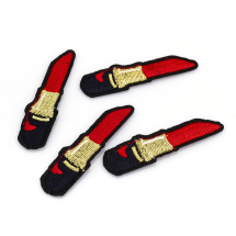 Naszywka Naprasowanka Termiczna Pomadka 70x19.5x1.5mm Kolor: Czarny 4szt (13WB23949)