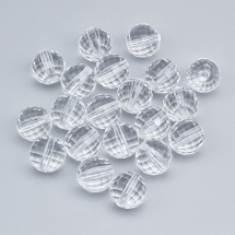Koraliki Akrylowe Przezroczyste Fasetowane, Okrągłe, Bezbarwne, 16mm, Otwór 3mm, 20szt (13WB23978)