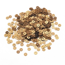 Паєтки, Круглі, Непрозорі, ефект Античний Металік, Колір: Золото, Розмір: 4 мм, (13WB24143)