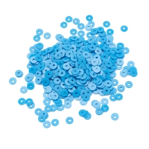 Паєтки, Круглі, Непрозорі, Матові, Колір: Блакитний, Розмір: 4 мм, (13WB24176)