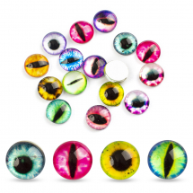 Kaboszony Szklany, Smocze Oko, do DIY, Okrągły, Mix, 10x4mm, 20szt (13WB24409)