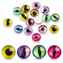 Kaboszony Oczy Szklany, do Rękodzieła, Mix, 12x4mm, 20szt (13WB24410)