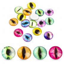Кабошони Очі Скляні Круглі, Мікс, 14х5мм, (13WB24411)