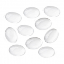 Kaboszony Szklane do Rękodzieła, Owalne, Bezbarwne, 40x30x8мм, 10 szt (13WB24418)