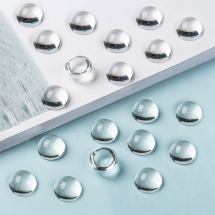 Kaboszony Szklany, do Rękodzieła i Biżuterii, Półokrągłe, Przejrzysty, Bezbarwny, 10x5mm, 20szt (13WB24424)