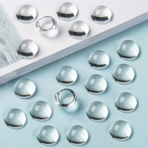 Kaboszony Szklany, do Rękodzieła i Biżuterii, Półokrągłe, Przejrzysty, Bezbarwny, 12x5.5mm, 20szt (13WB24425)
