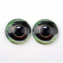 Kaboszon Szklany Oko 10x3,5mm Kolor: Brązowo-zielony 10szt (13WB24434)