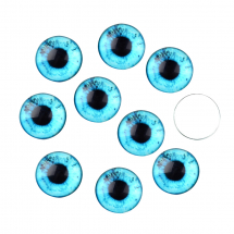 Kaboszony Szklany Oko, do Rękodzieła i Biżuterii, Okrągłe, do DIY, Ciemnoniebiesk, 10x3.5mm 10 szt (13WB24436)