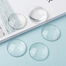 Kaboszony Szklane Okrągłe Przezroczyste, Bezbarwne, 45x8mm, 5szt (13WB24444)