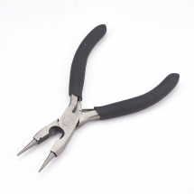 Круглогубці з Кусачками 2в1 з Вуглецевої Сталі Поліровані, Інструмент для Рукоділля та Біжутерії, Чорні, 12.5х7.7х0.9 см, (13WB24633)