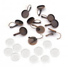 Zestaw - Kolczyki pod Kaboszon Mosiądz 25x16mm Kolor: Miedź 10kompletów/zestaw (13WB24669)