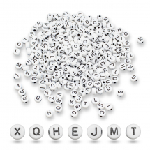 Koraliki Akrylowe Litery, Styl Kraft, Mix,6-7x3.5-4mm, Otwór 2mm, 50g~340szt (13WB24798)