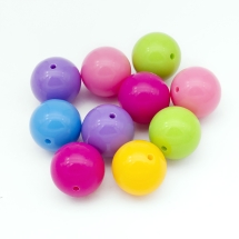 Намистини Акрилові Круглі, Мікс, 20мм, Отвір: 2-3мм, (13WB24815)