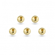Srebro 925 Koraliki Pozłacane 24K, Okrągły do Rękodzieła i Biżuterii, 4mm, Otwór 1mm, 5szt (13WB24771)
