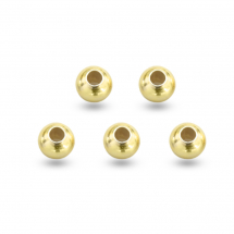 Srebro 925 Koraliki Okrągły, Pozłacane 24K do Rękodzieła i Biżuterii, 3mm, 5szt (13WB24772)