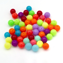 Koraliki Akrylowe, Neonowe, Okrągłe, Mix,12mm, 50szt/50g (13WB24822)