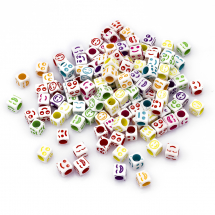 Koraliki Akrylowe, Kraft Style, Kostki, Miх, 6x6x6mm, 300szt/50g (13WB24838)