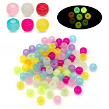 Koraliki Plastikowe Neonowe Rondel, Mix, 9x6mm, Otwór 3.5mm, około 180szt/50g (13WB24897)