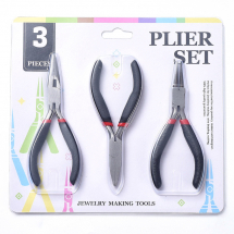 Набір Інструментів для Рукоділля та Біжутерії із Гартованої Вуглецевої Сталі, Бокорізи, Круглогубці, Кусачки Торцеві, Чорний, 12.2~13см, 3шт/набір, (13WB24620)