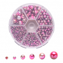 Kulki Akrylowe, Imitacja Pereł, Tęczowy Gradient Syrenki, Bez Otworu, Okrągłe, Rozowy, 80x20mm, 1250szt / set (13WB24902)