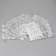 Подарунковий Мішечок із Органзи Малюнок Квіти Прозорий, Білий, 15x10см, (13WB24928)