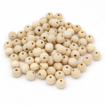 Намистини Дерев'яні Круглі Незабарвлені, 12мм, Отвір 3мм, близько 90шт/50г, (13WB24951)