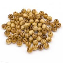 Намистини Дерев'яні Круглі Незабарвлені, 10мм, Отвір 3мм, близько 80шт/25г, (13WB24961)