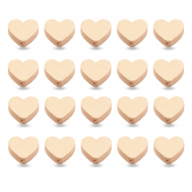 Koralki Drewniane Niemalowane, Serce, 19x20x6mm, Otwór 1.5-1.8mm, 20szt (13WB24971)