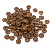 Намистини Дерев'яні Рондель, Коричневі, 13-14x5-6мм, Отвір 3-3.5мм, близько 150шт/50г, (13WB24975)