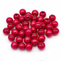 Koraliki Naturalne Drewniane Barwione, Okrągłe, Czerwony, 16x15mm, 100g~80szt (13WB24990)