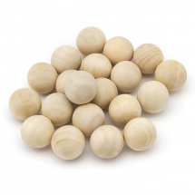 Натуральні Круглі Кульки, Необроблена Деревина,  20мм, без Отвору, (13WB24989)