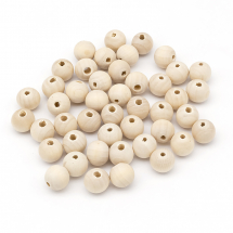 Koraliki Naturalne Drewno, Surowe, Woskowane, Gładka Powierzchnia, Okrągłe, Białe, 14mm, 50szt (13WB25009)