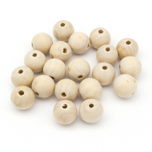 Koraliki Naturalne Drewno, Surowe, Woskowane, Gładka Powierzchnia, Okrągłe, Biały, 18mm, 20szt (13WB25011)