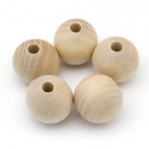 Намистини Дерево Круглі, Колір: Білий, Розмір: 39-40х38мм, Отвір 10мм, (13WB25018)