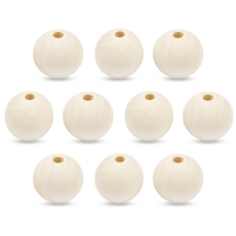 Намистини Дерев'яні Круглі Гладкі Вощені Нефарбовані, Білий 30мм, Отвір 6-7мм, (13WB25022)