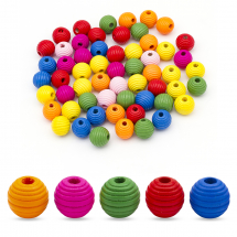 Koraliki Drewniane, Barwione, Okrągłe, Ul, Mix, 14mm, 60szt/50g (13WB25037)
