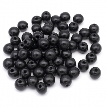 Koraliki Drewniane, Barwione, Okrągłe, Czarny, 16x15mm, około 80szt/100g (13WB25054)