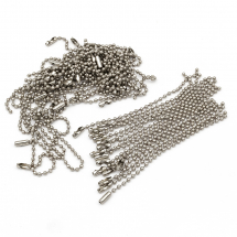 Ланцюжки Кулькові з Застібкою для Бірок та Цінників Залізні, Платина, 100х2.5мм, (13WB25088)