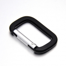 Карабін для Ключів, Алюміній, Квадратний, Колір: Чорний, Розмір 53x34x7мм, (13WB25095)